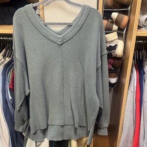 Aerie V-Neck Sweater - Sage Green